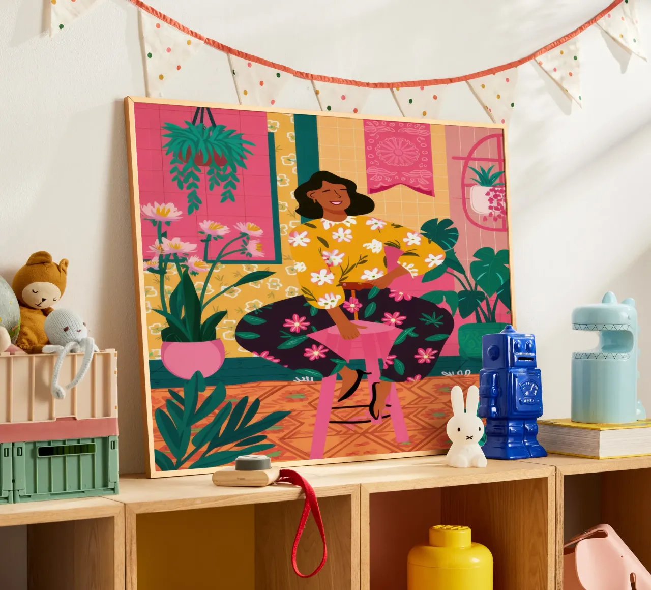 Maximalistischer Blumenthron Poster von Dream Gesso