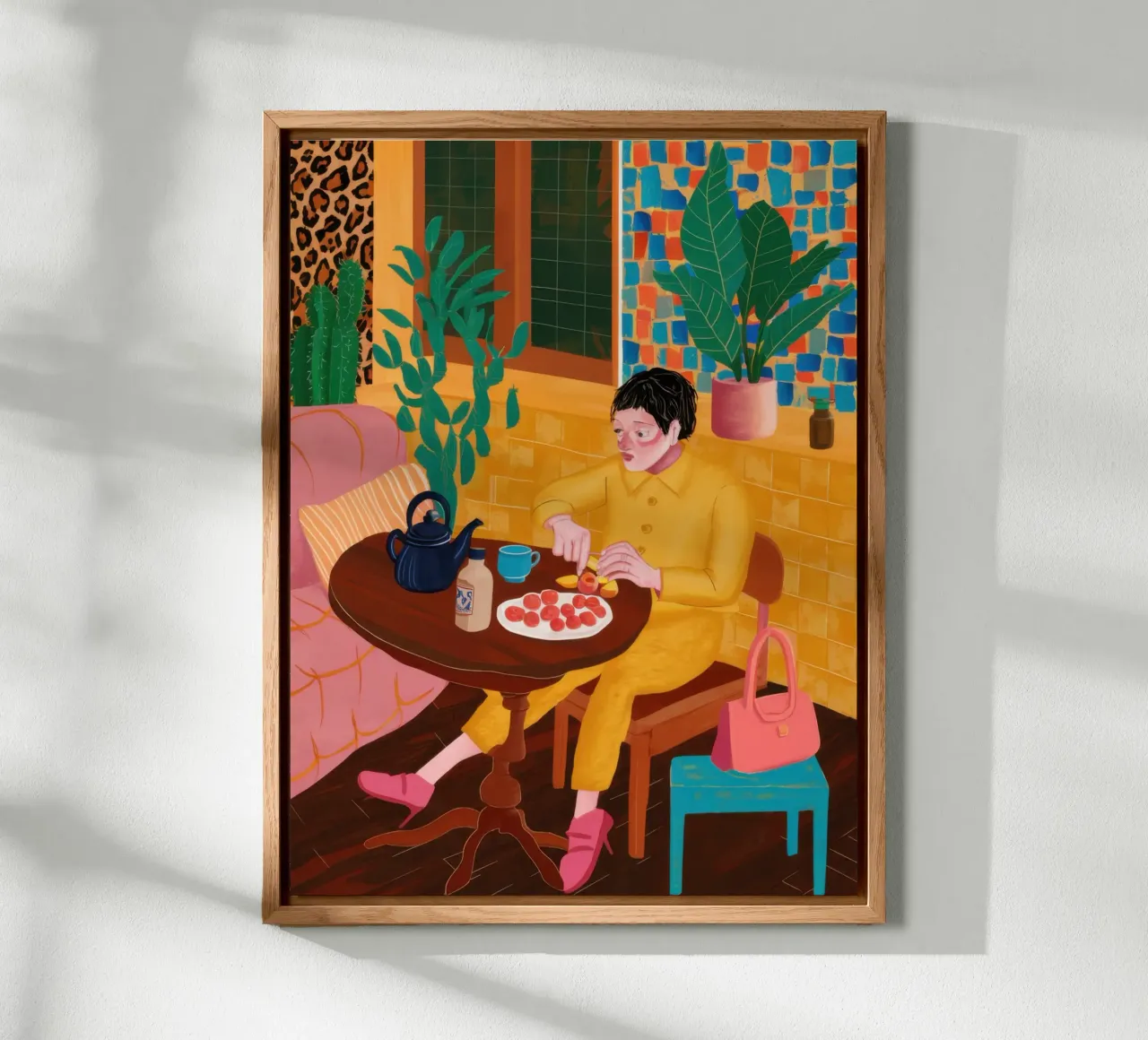 Sunny Yellow Tea Time alu-dibond by Mythy Brush
