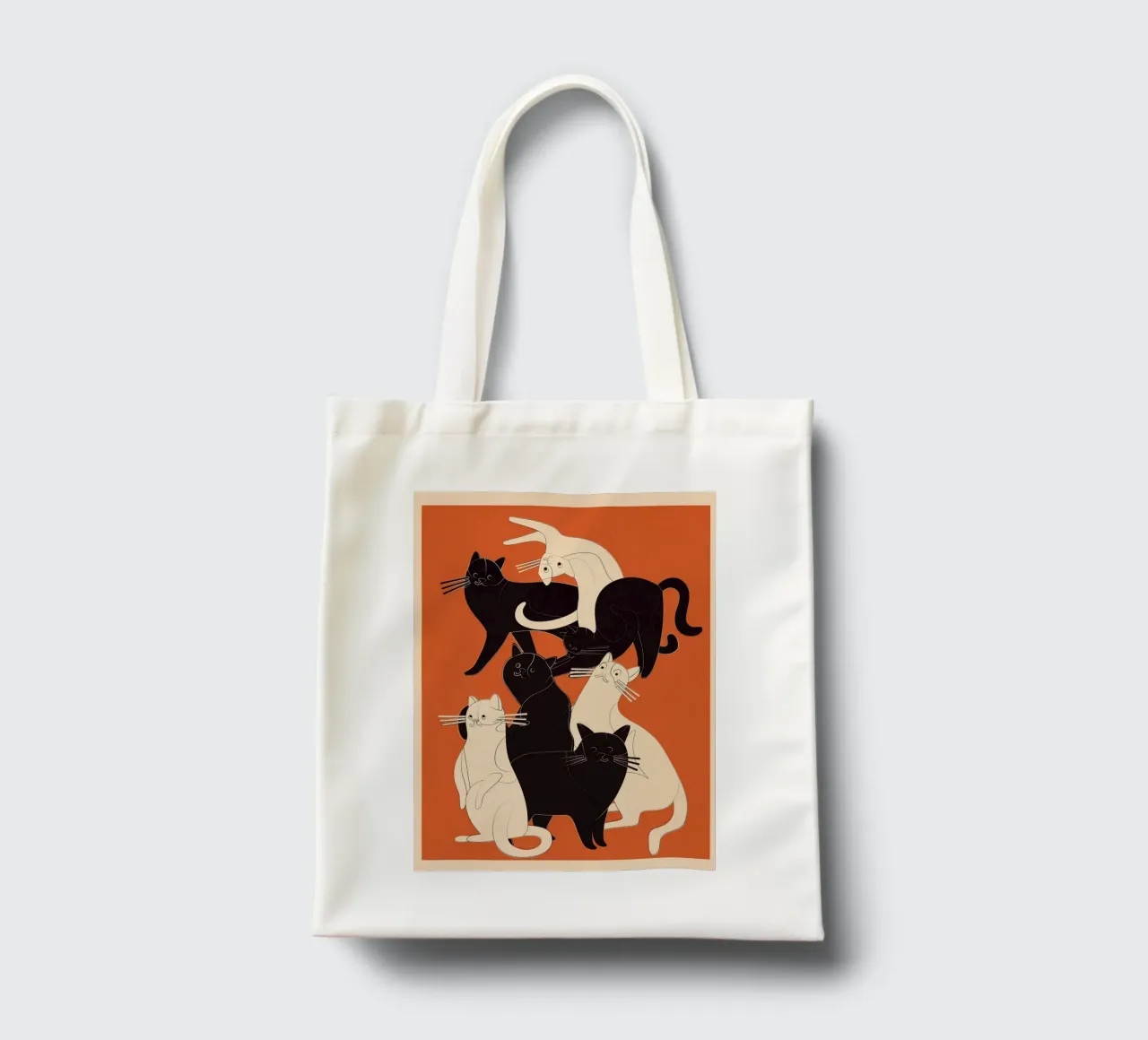Minimal Abstract Cats 2 borsa in juta da cityart