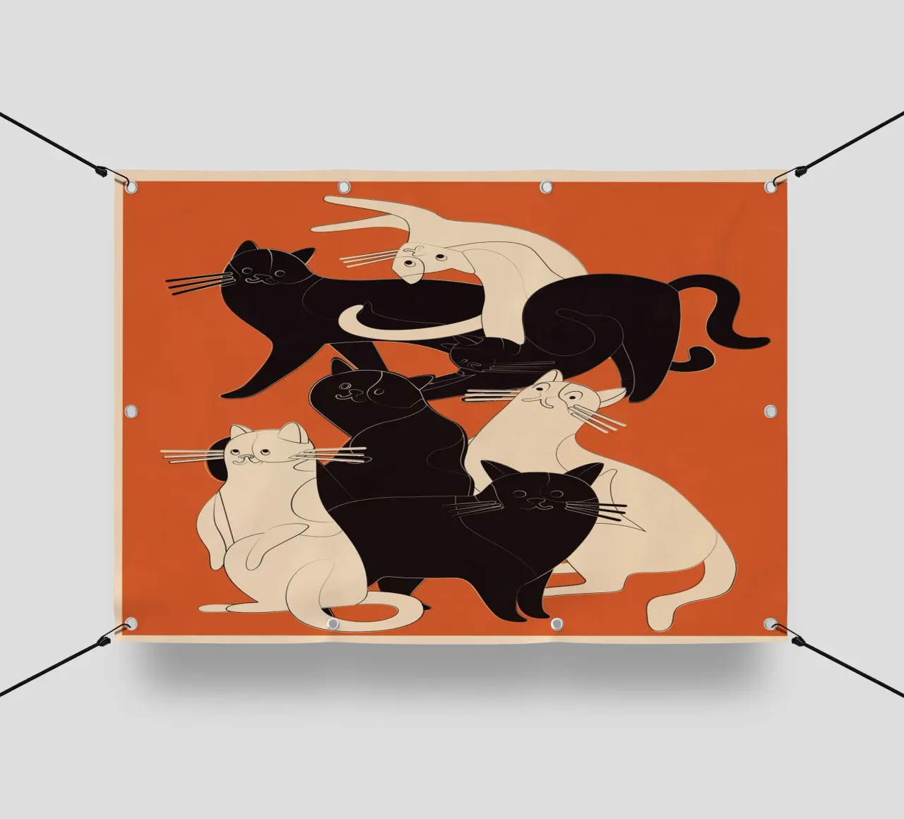 Minimal Abstract Cats 2 telo in pvc da cityart