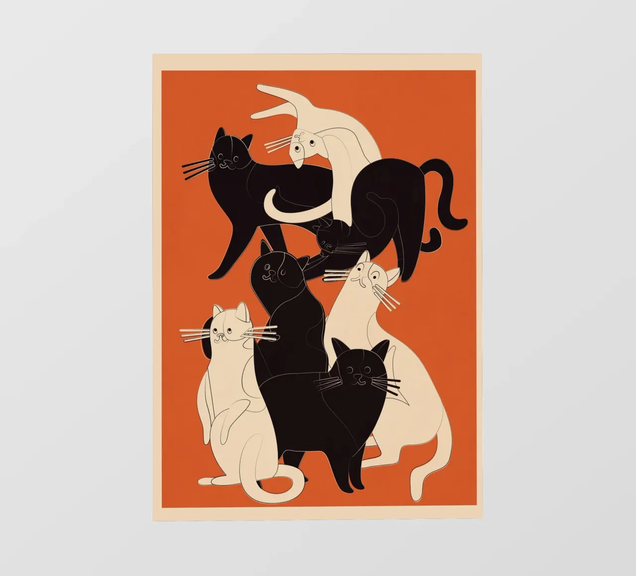 Minimal Abstract Cats 2 telo in pvc da cityart
