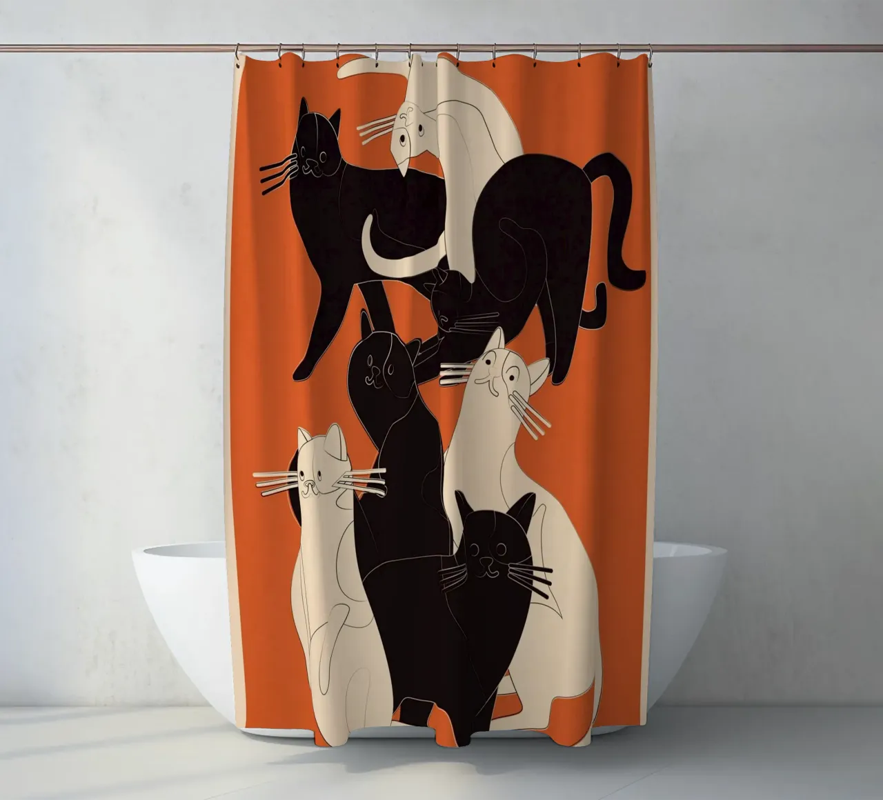 Minimal Abstract Cats 2 tenda da doccia da cityart