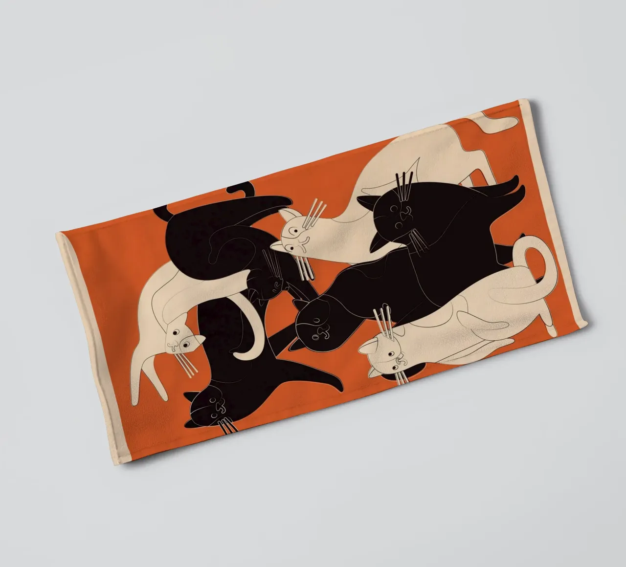 Minimal Abstract Cats 2 asciugamano da bagno da cityart