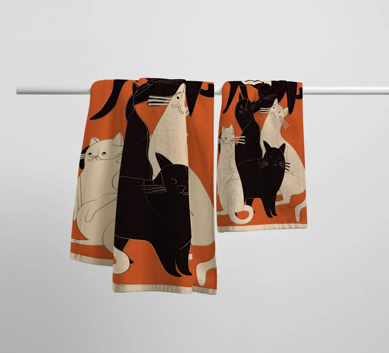 Minimal Abstract Cats 2 asciugamano da bagno da cityart