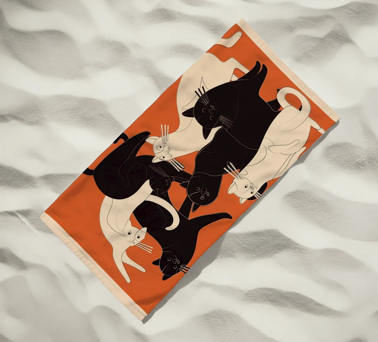 Minimal Abstract Cats 2 telo mare da cityart