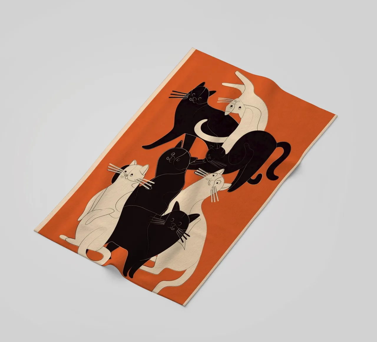 Minimal Abstract Cats 2 telo mare da cityart