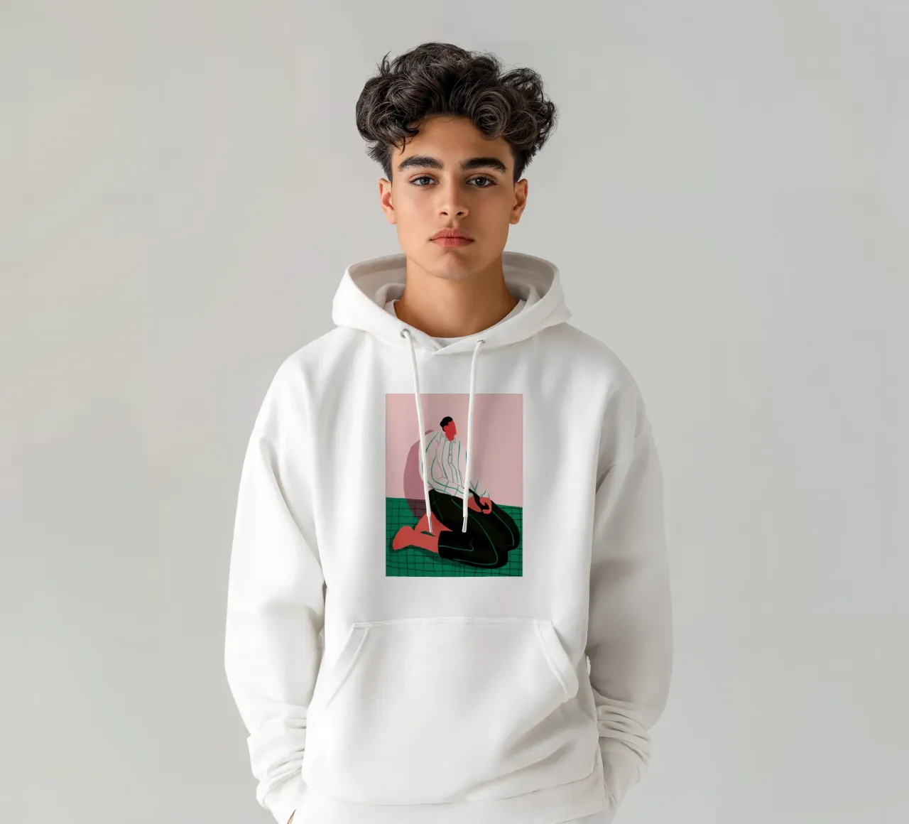 La solitudine nella semplicità felpa con cappuccio da Ink Pulse