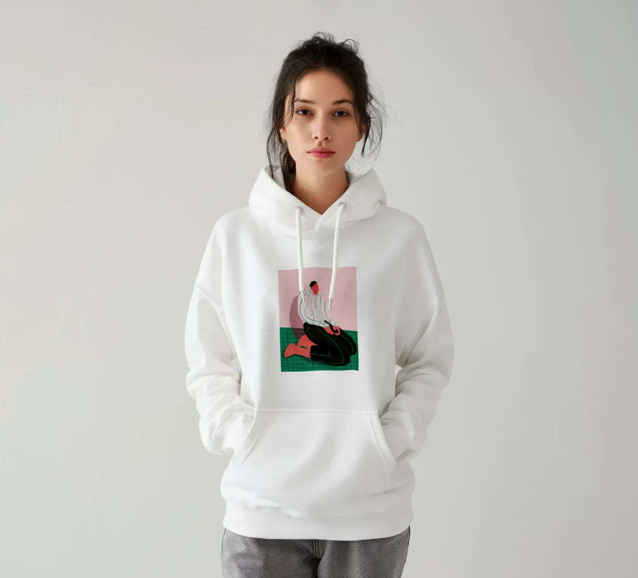 La solitudine nella semplicità felpa con cappuccio da Ink Pulse