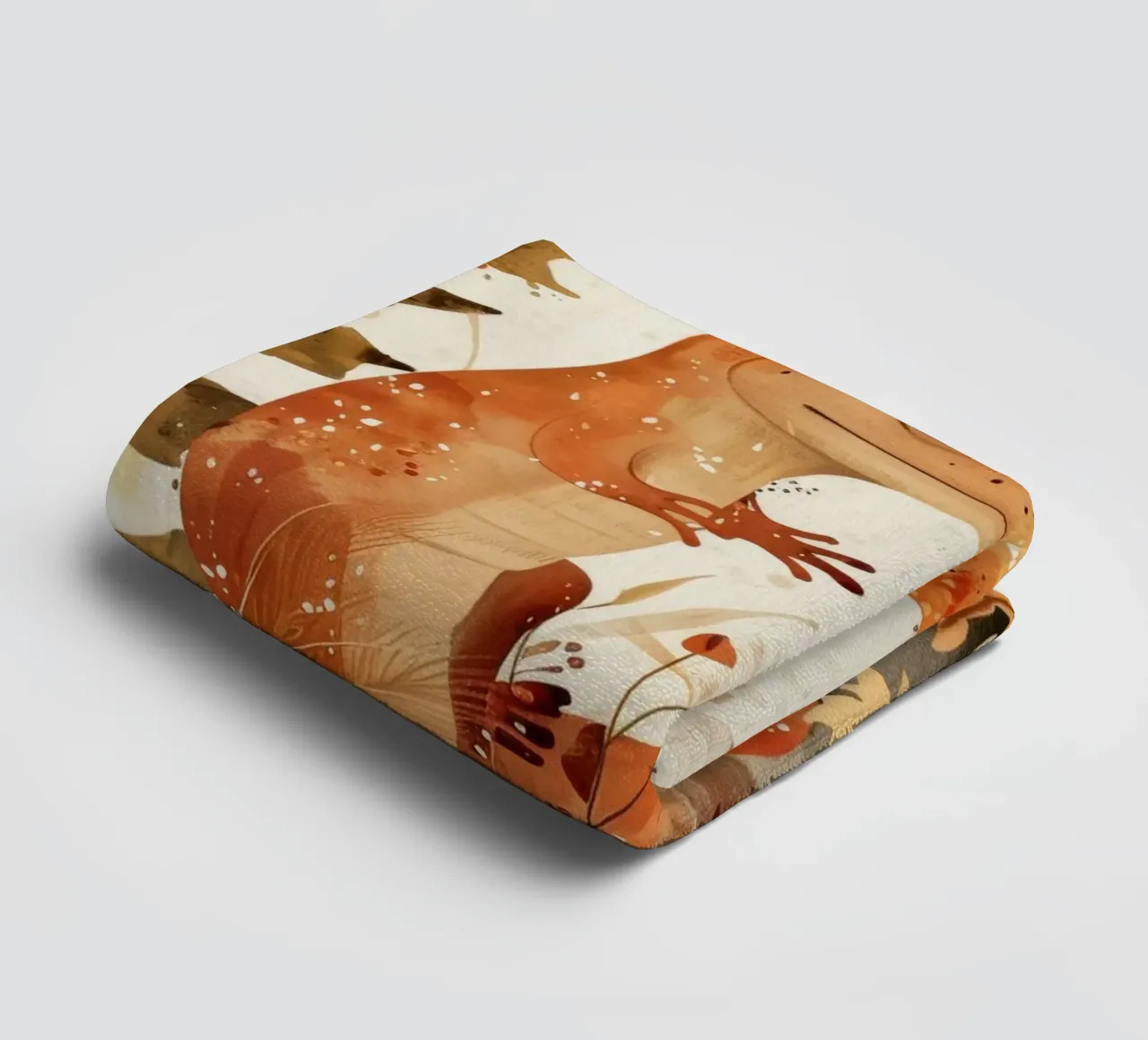 Orangefarbene Eidechse sitzt auf einem Felsen, umgeben von Pflanzen und Blumen Handtuch von DesignDoodle
