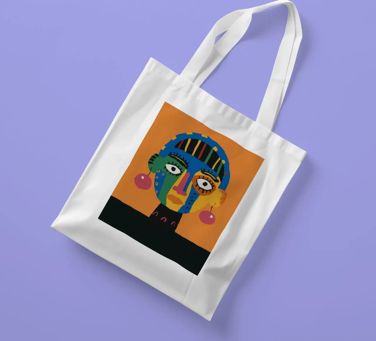 Astratto con ciliegie borsa in juta da Mythy Brush