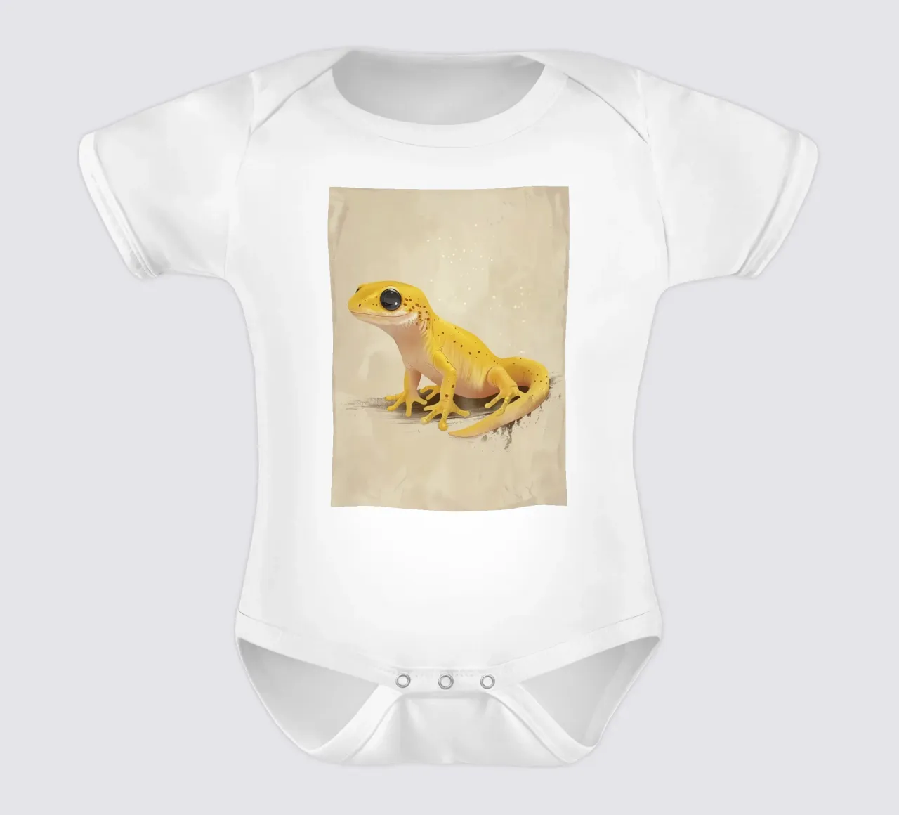 Amphibien jaune se reposant sur une surface texturée body bébé de DesignDoodle