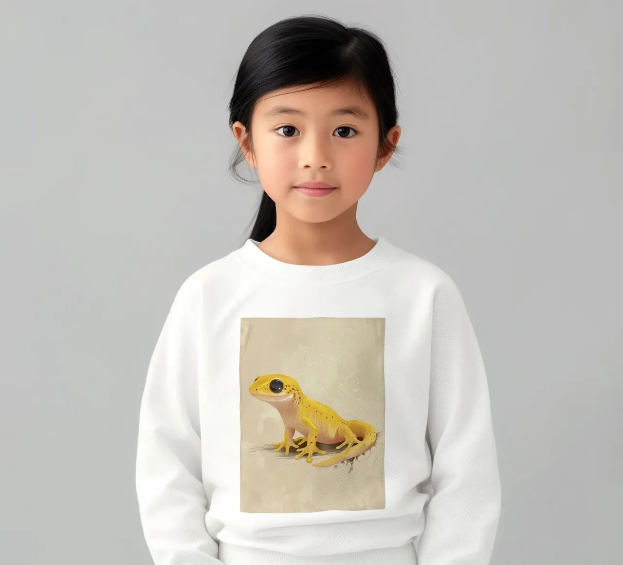 Amphibien jaune se reposant sur une surface texturée sweat enfant de DesignDoodle