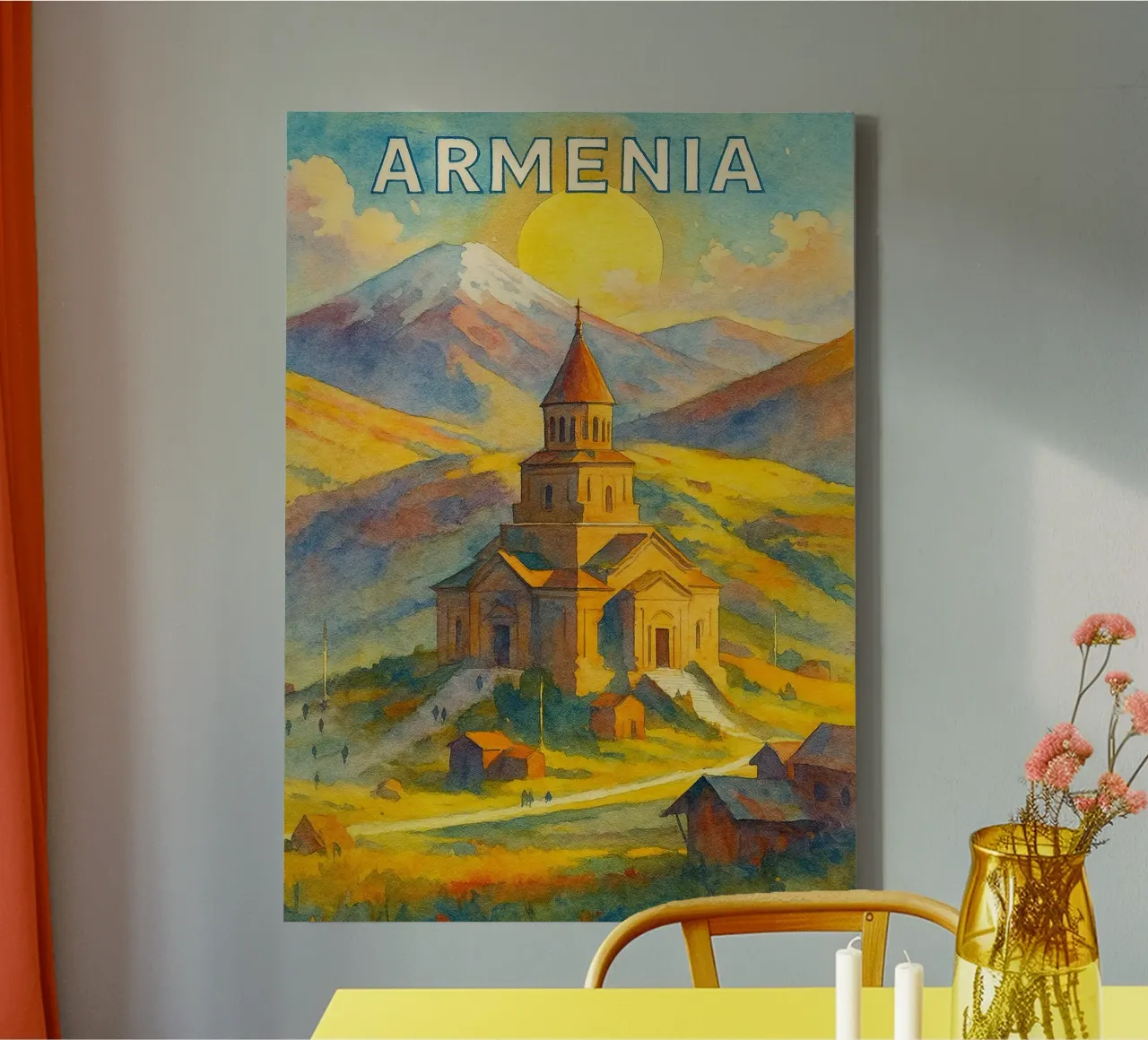Armenien Malerei Imagination Leinwand mit Schattenfugenrahmen von Diamond