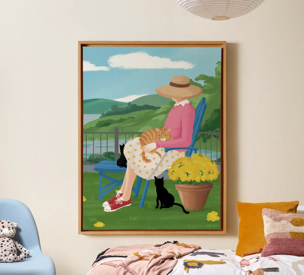 Lakeside Afternoon Respite canvas with Floater frame by Ink Pulse