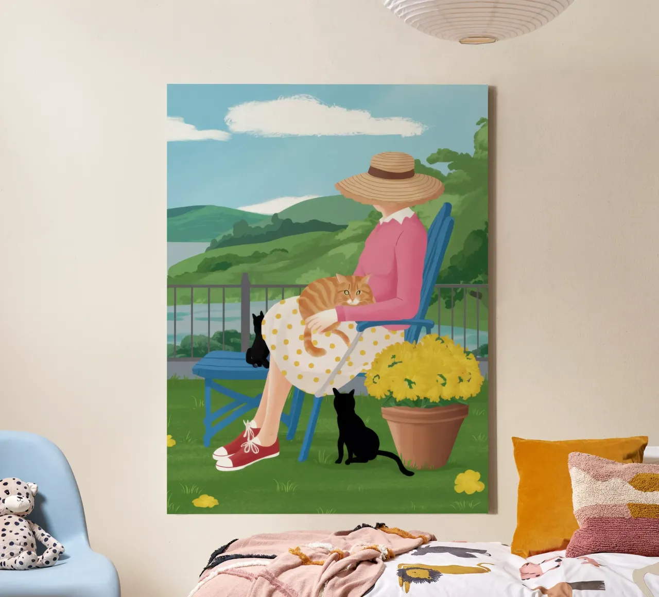 Lakeside Afternoon Respite canvas with Floater frame by Ink Pulse