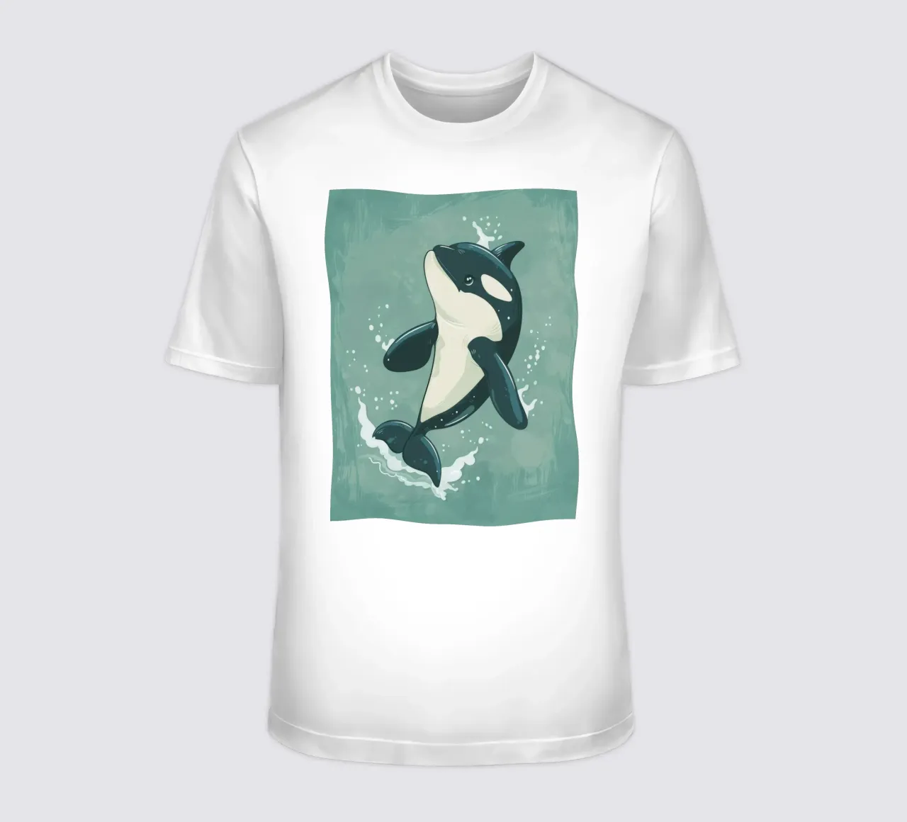 Orca che fa breccia giocosamente nell'acqua dell'oceano t-shirt da DesignDoodle