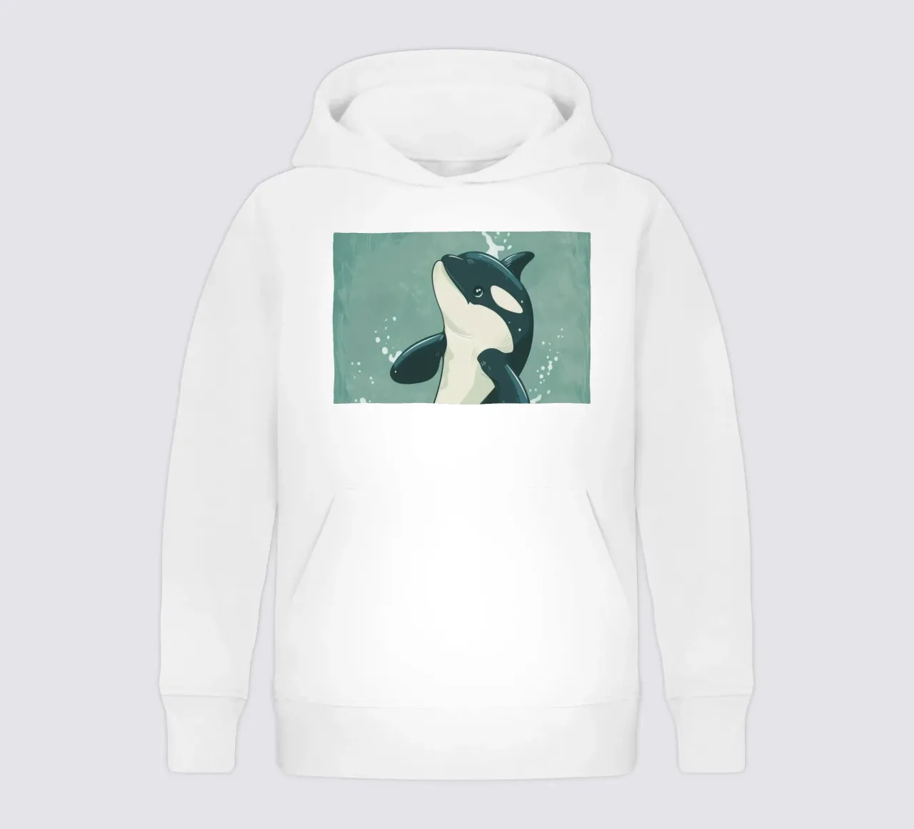Orca bricht spielerisch im Meerwasser Kinder Hoodie von DesignDoodle