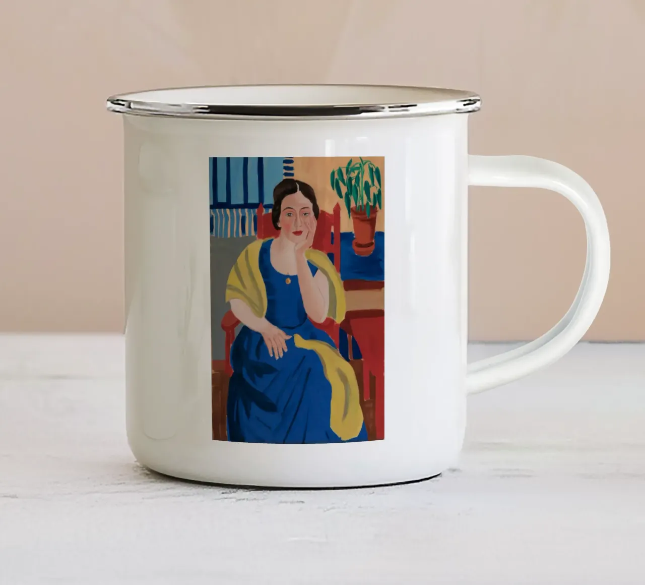 Le sue fantasticherie blu tazza in smalto da Mythy Brush