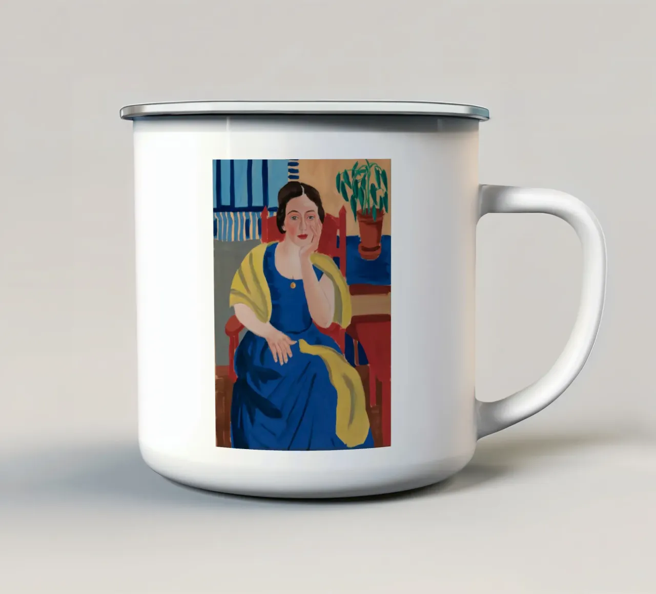Le sue fantasticherie blu tazza in smalto da Mythy Brush