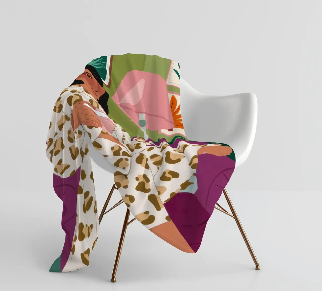 Leopard Print Leisure fleece blanket by Ink Pulse