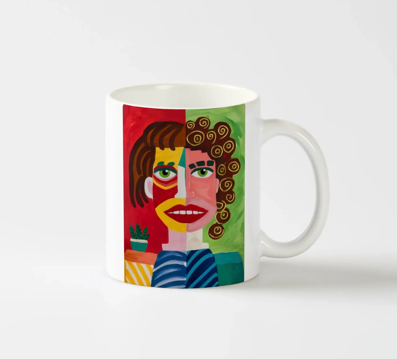 Anima caleidoscopica cubista tazza in ceramica da Dream Gesso