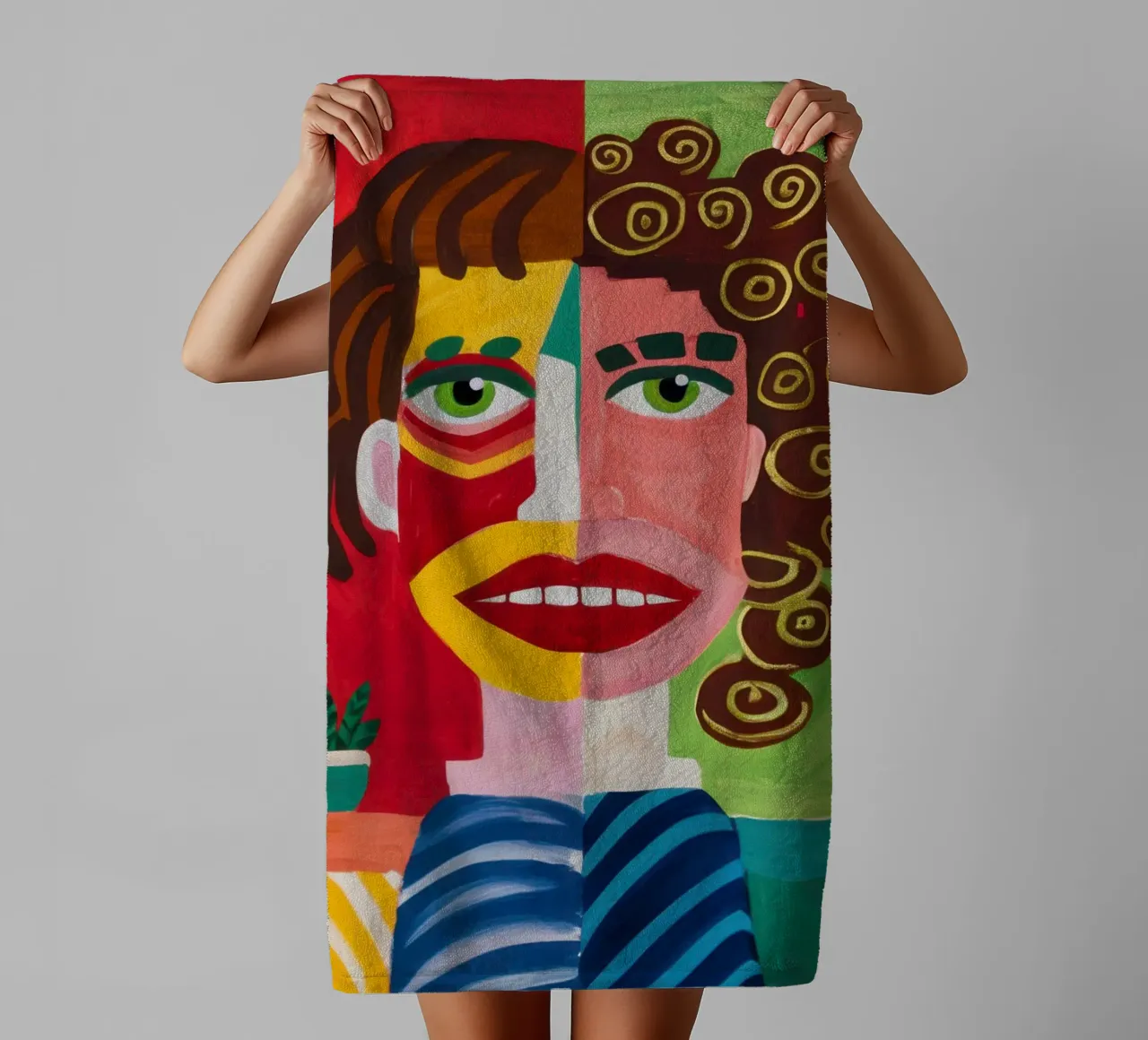 Cubist Kaleidoscopic Soul towel by Dream Gesso