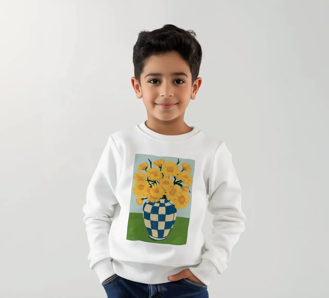 Girasole a scacchi felpa bambino da Dream Gesso