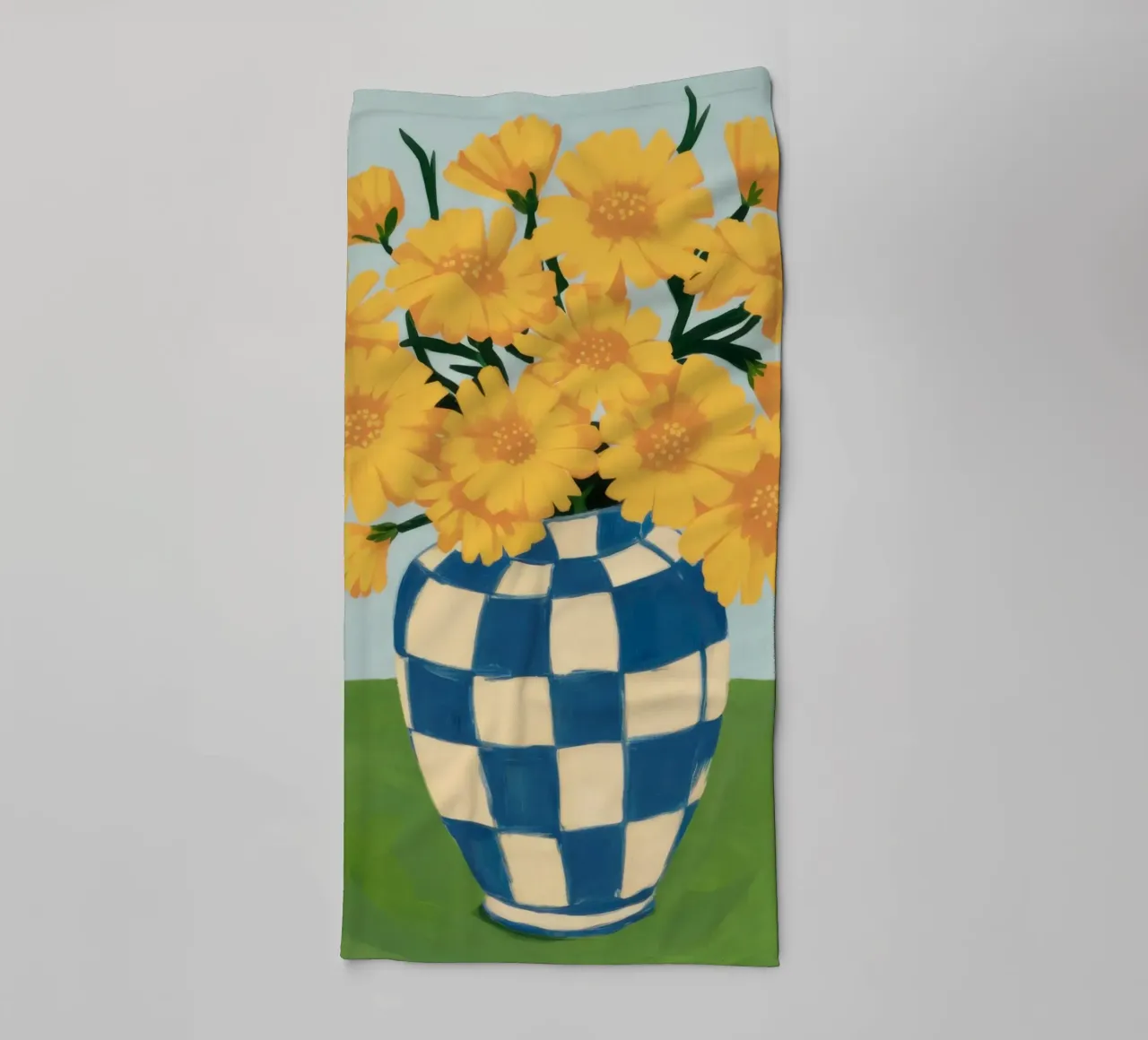 Girasole a scacchi asciugamano da bagno da Dream Gesso