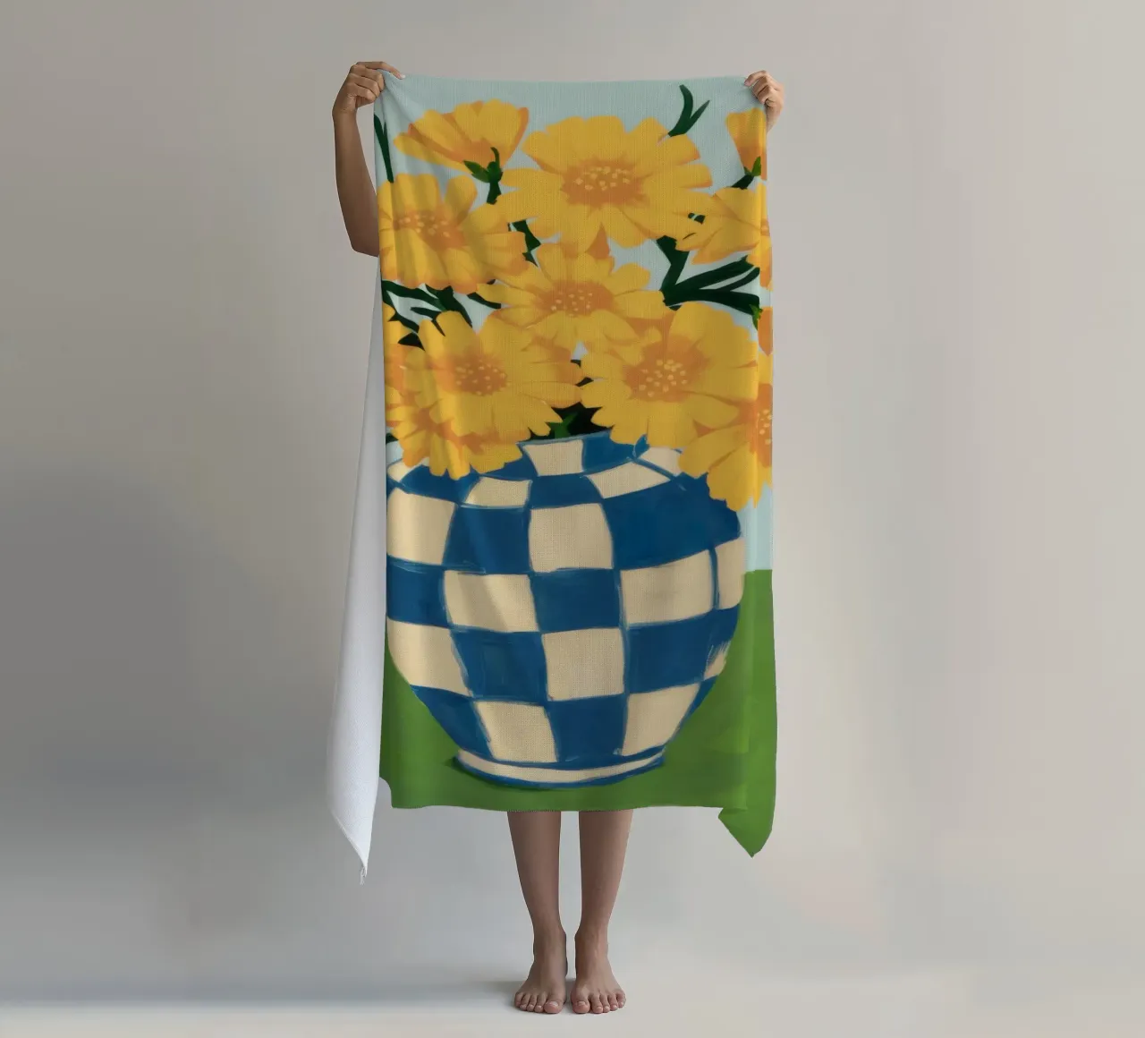Girasole a scacchi telo mare da Dream Gesso