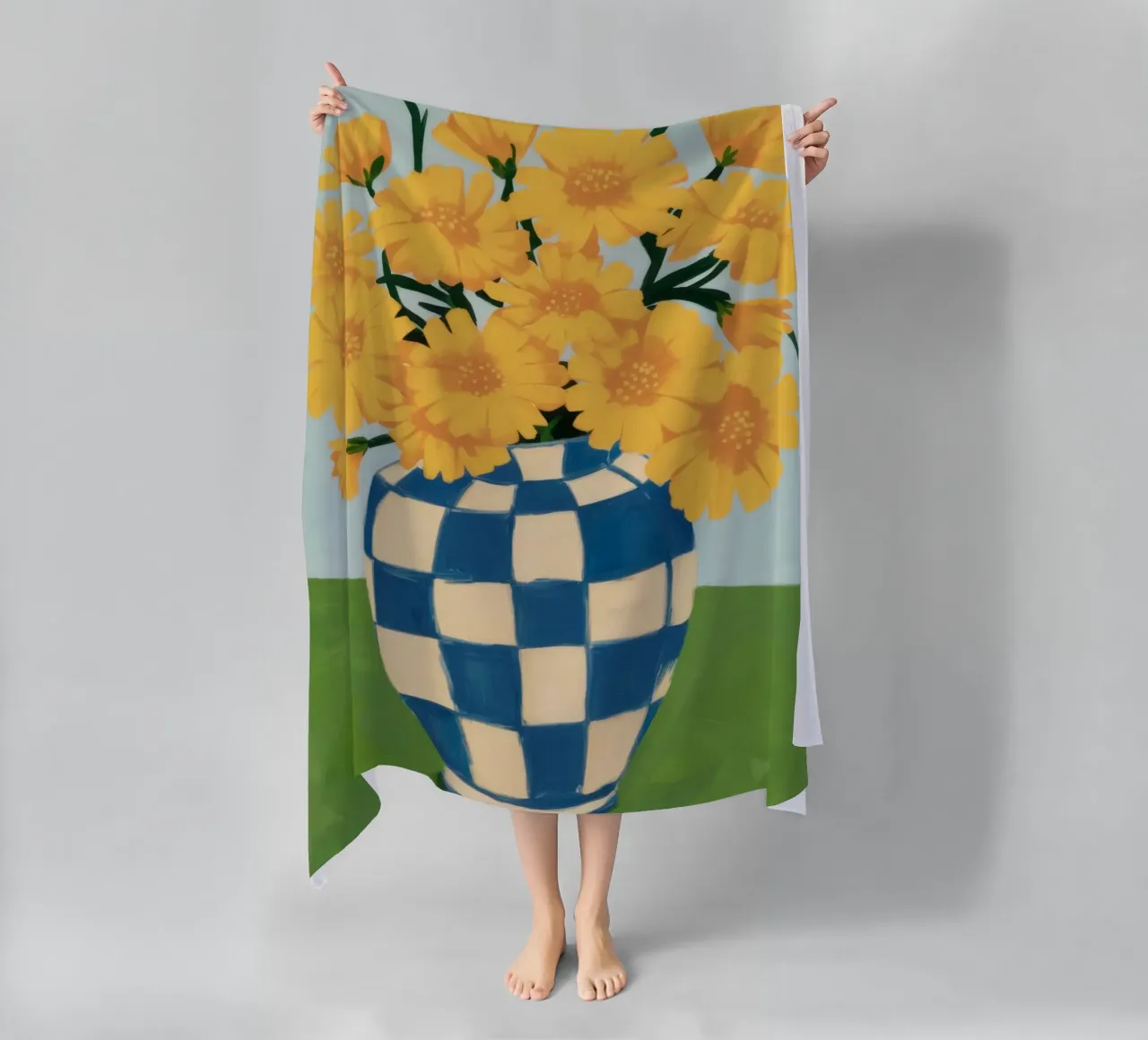 Girasole a scacchi telo mare da Dream Gesso