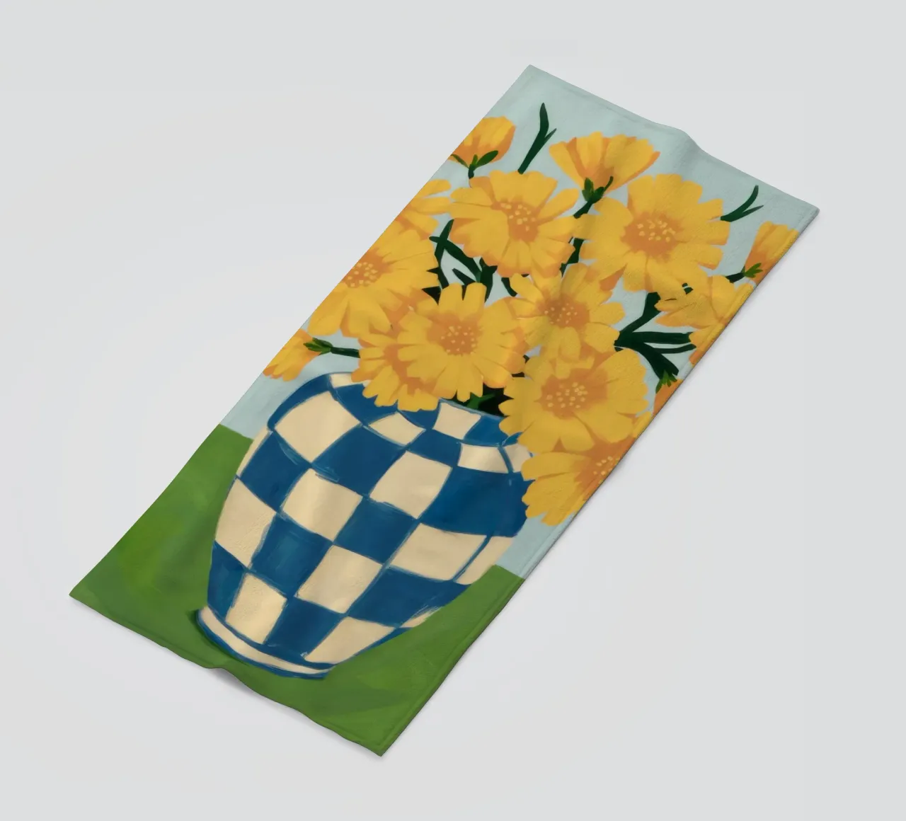 Girasole a scacchi telo mare da Dream Gesso