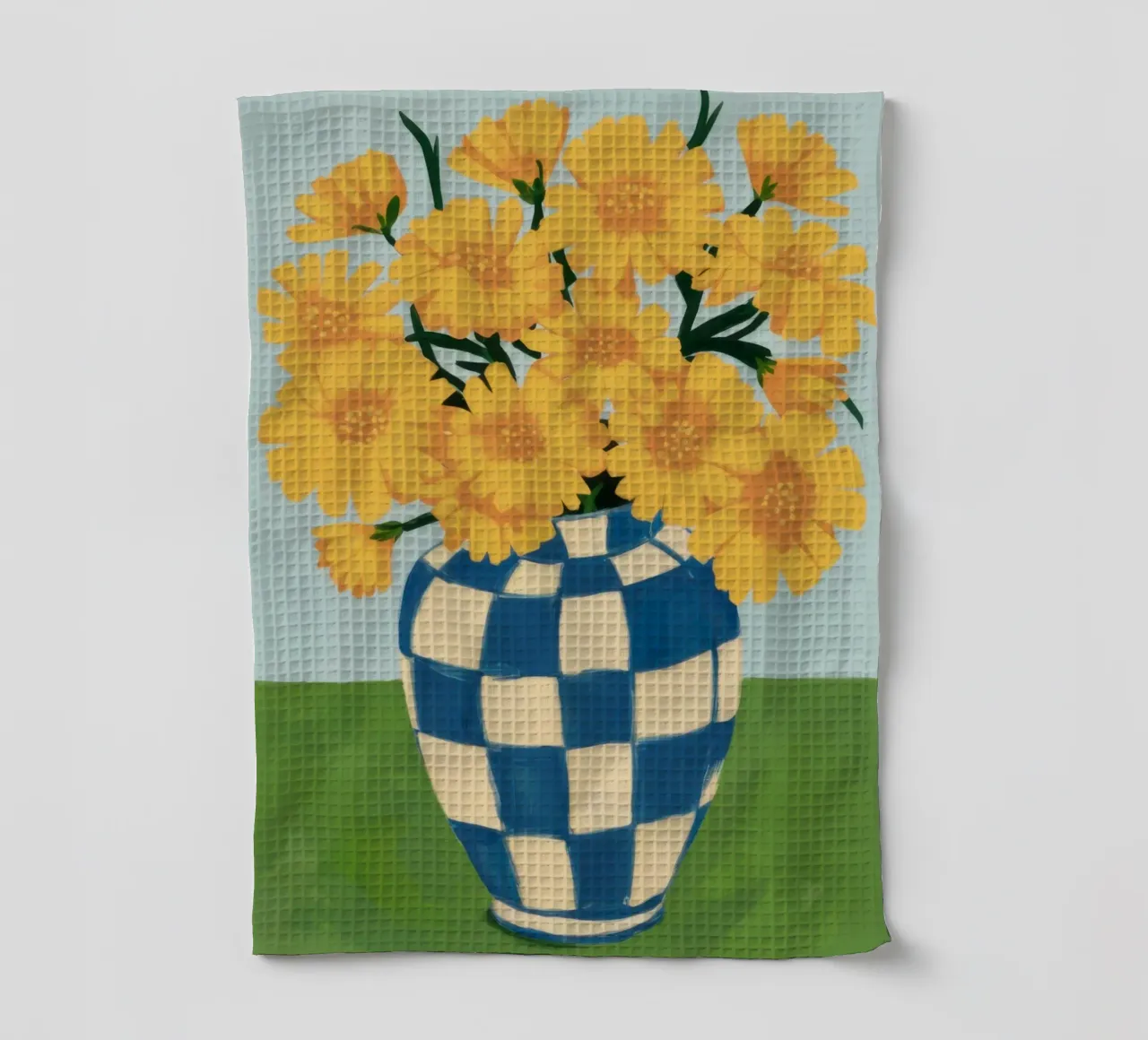 Girasole a scacchi canovaccio da cucina da Dream Gesso