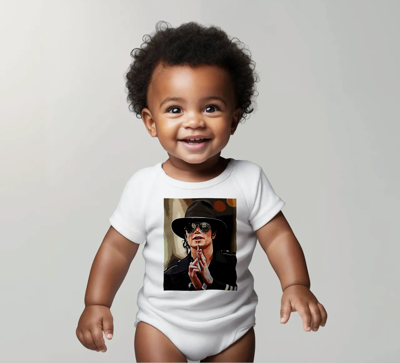 Michael Jackson King of Pop 2 Kunstdruk babyrompertje korte mouwen van music soul