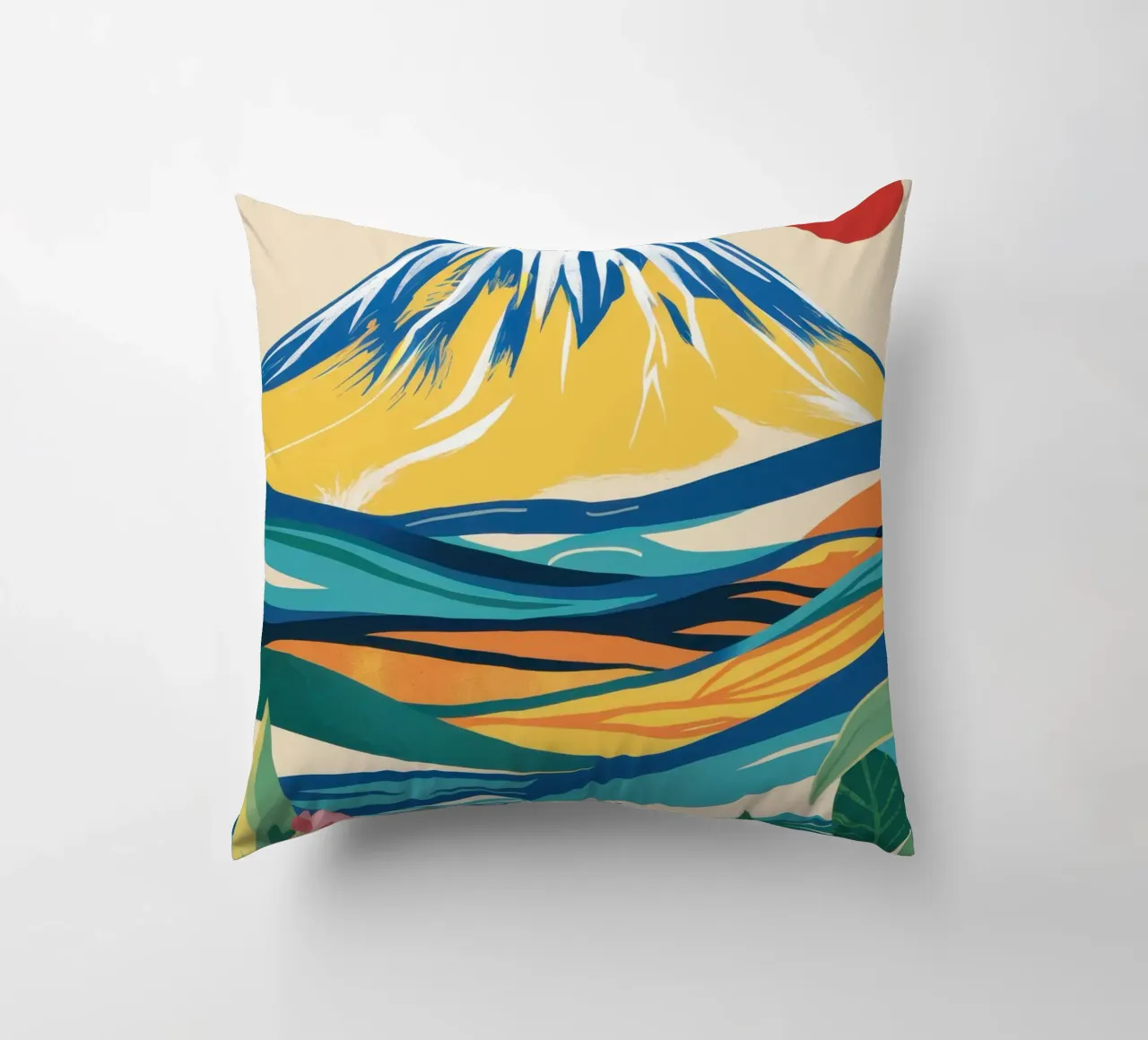 Alba sul Fuji cuscino da Ink Pulse