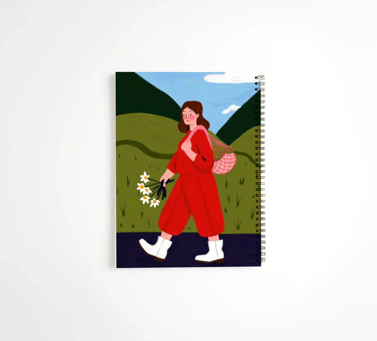 Karminrote Schrittwiese Ringbuch von Giant Foxs
