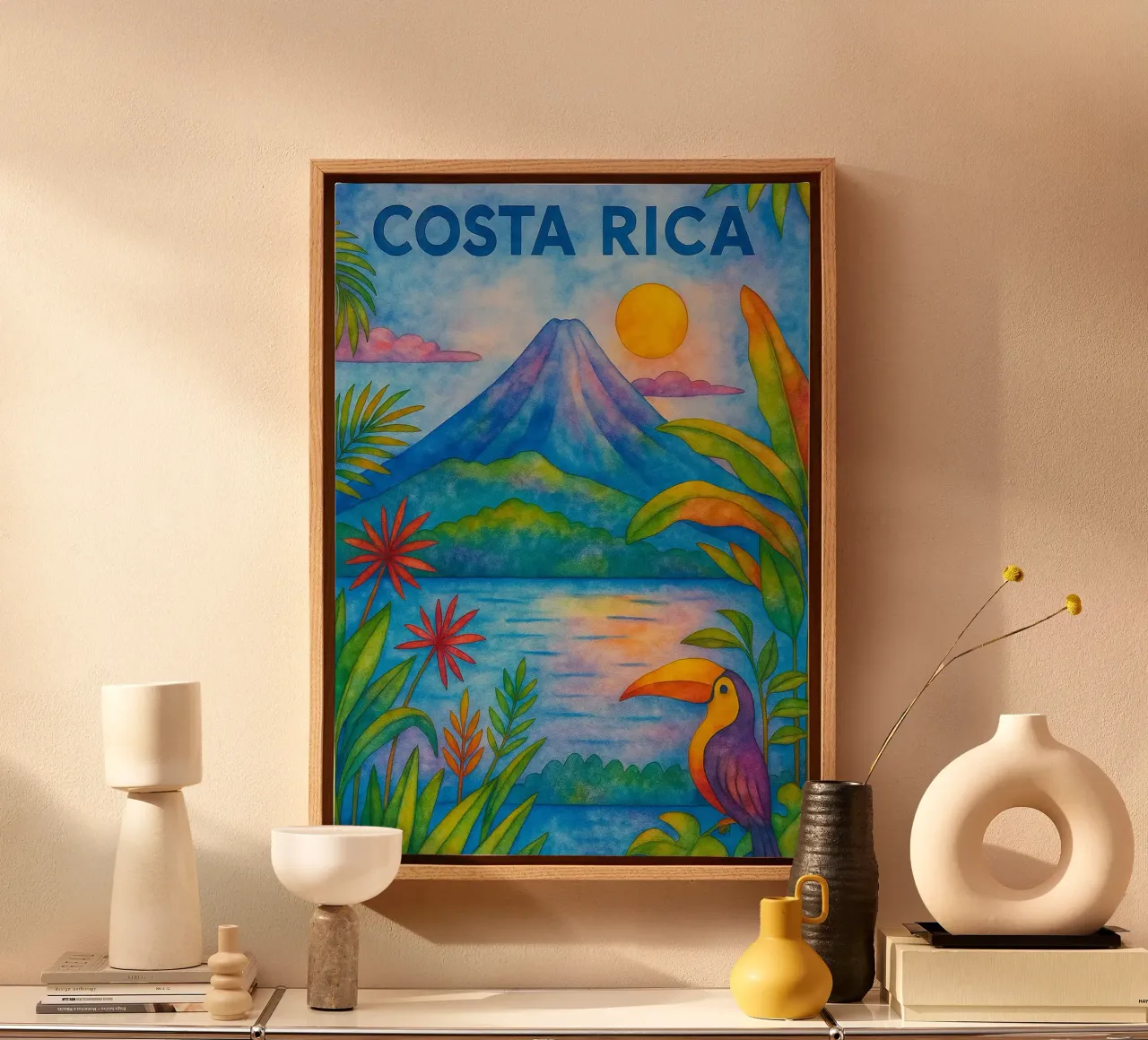 Costa Rica dipingere l'immaginazione tela con Cornice a cassetta da Diamond