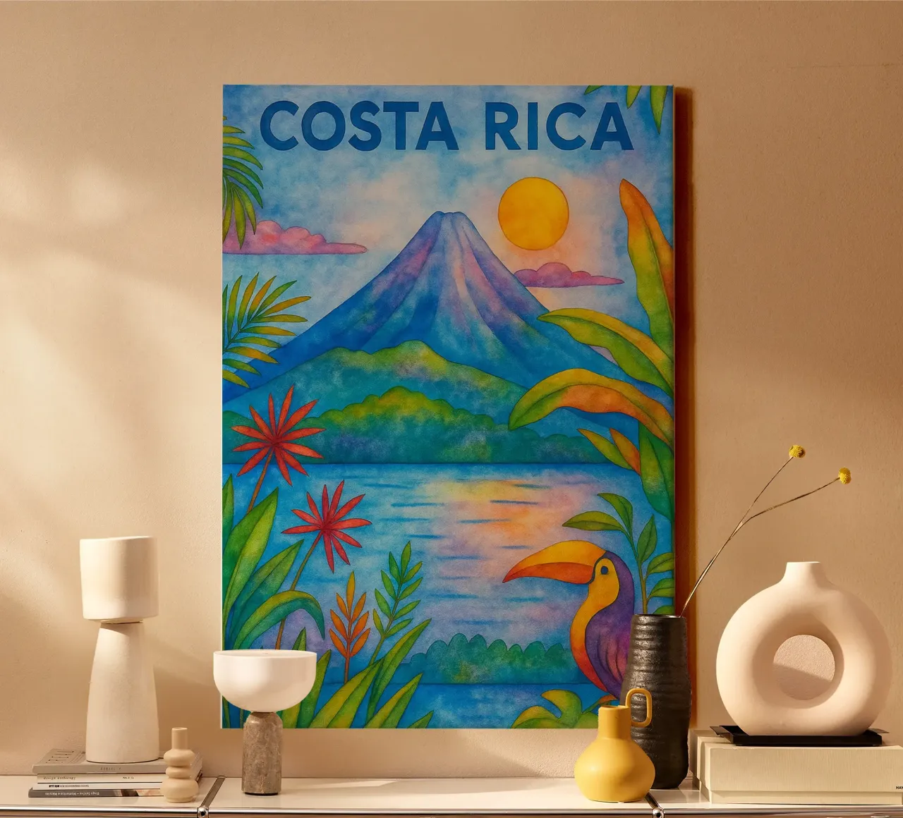 Costa Rica dipingere l'immaginazione tela con Cornice a cassetta da Diamond