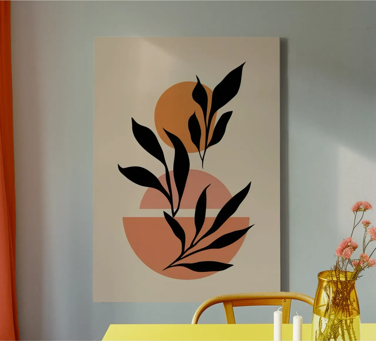 Nocturne Botanische Dans canvas met Baklijst van Dream Gesso