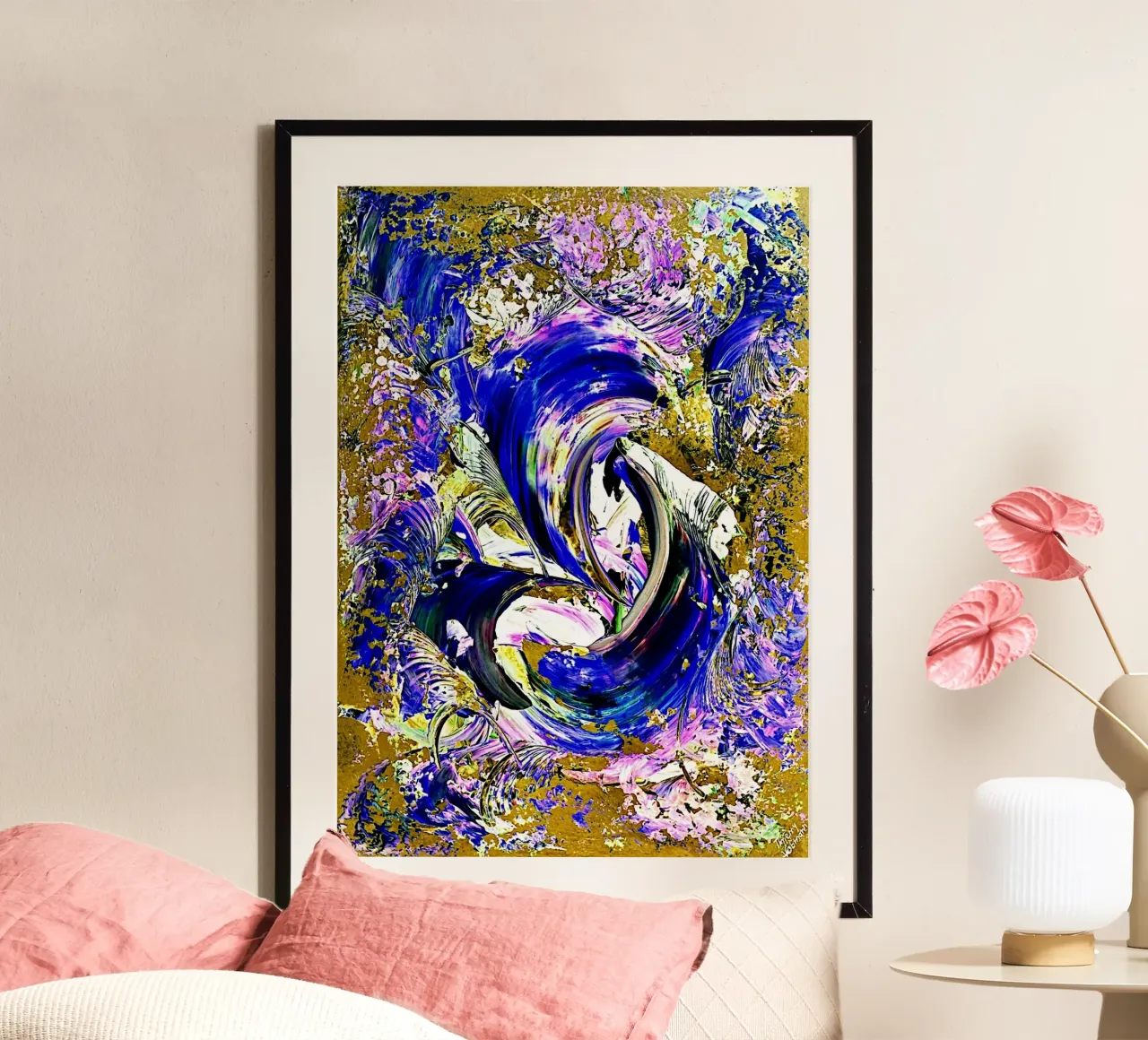 IDEAL GIFT 62 invers. poster con telaio in plastica da Thierry Vobmann Abstract painting