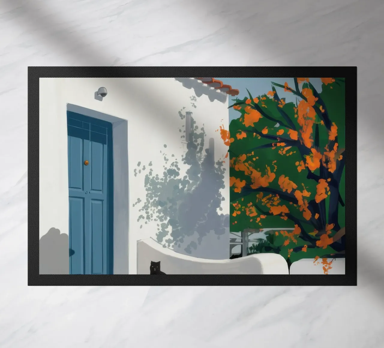 The Orange Tree House doormat by Mythy Brush