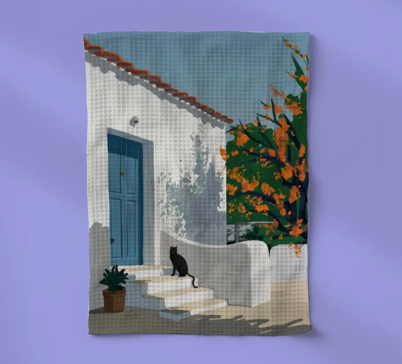 The Orange Tree House tea towel by Mythy Brush