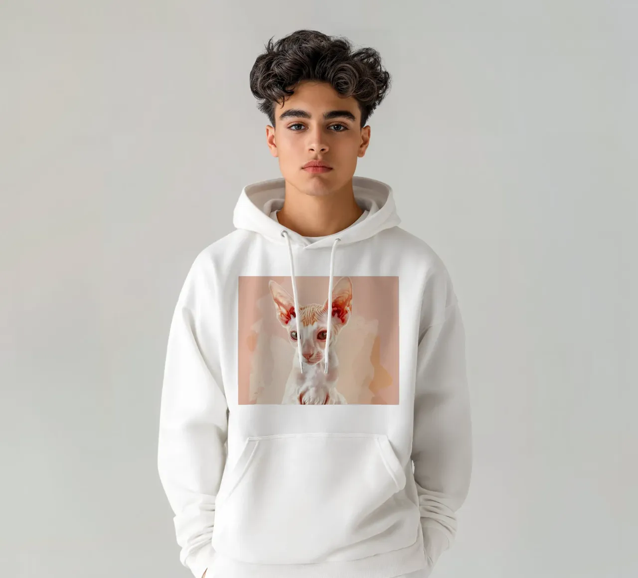 a hairless cat with elegance, and charm hoodie by DesignDoodle