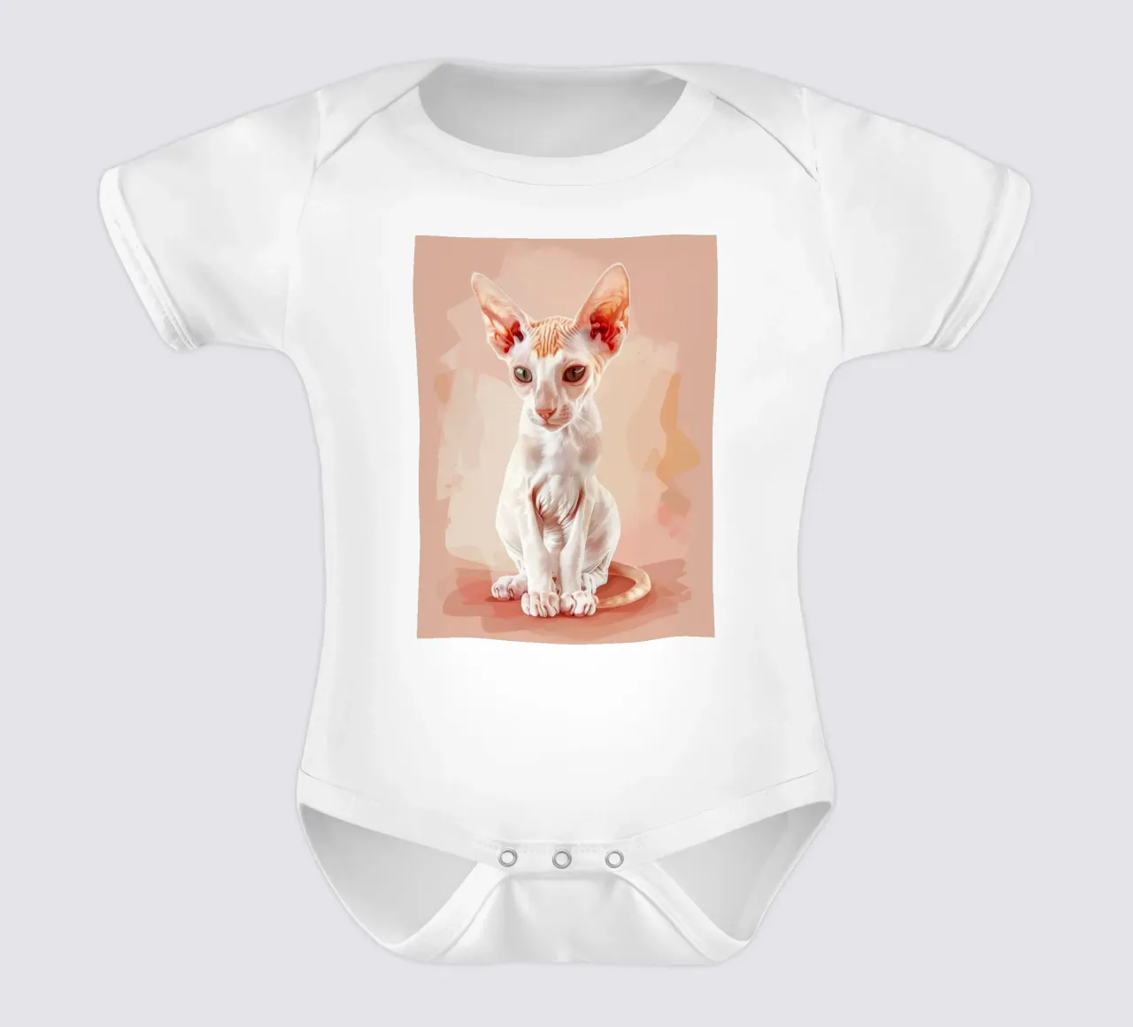 un gatto senza pelo con eleganza e fascino body neonato maniche corte da DesignDoodle
