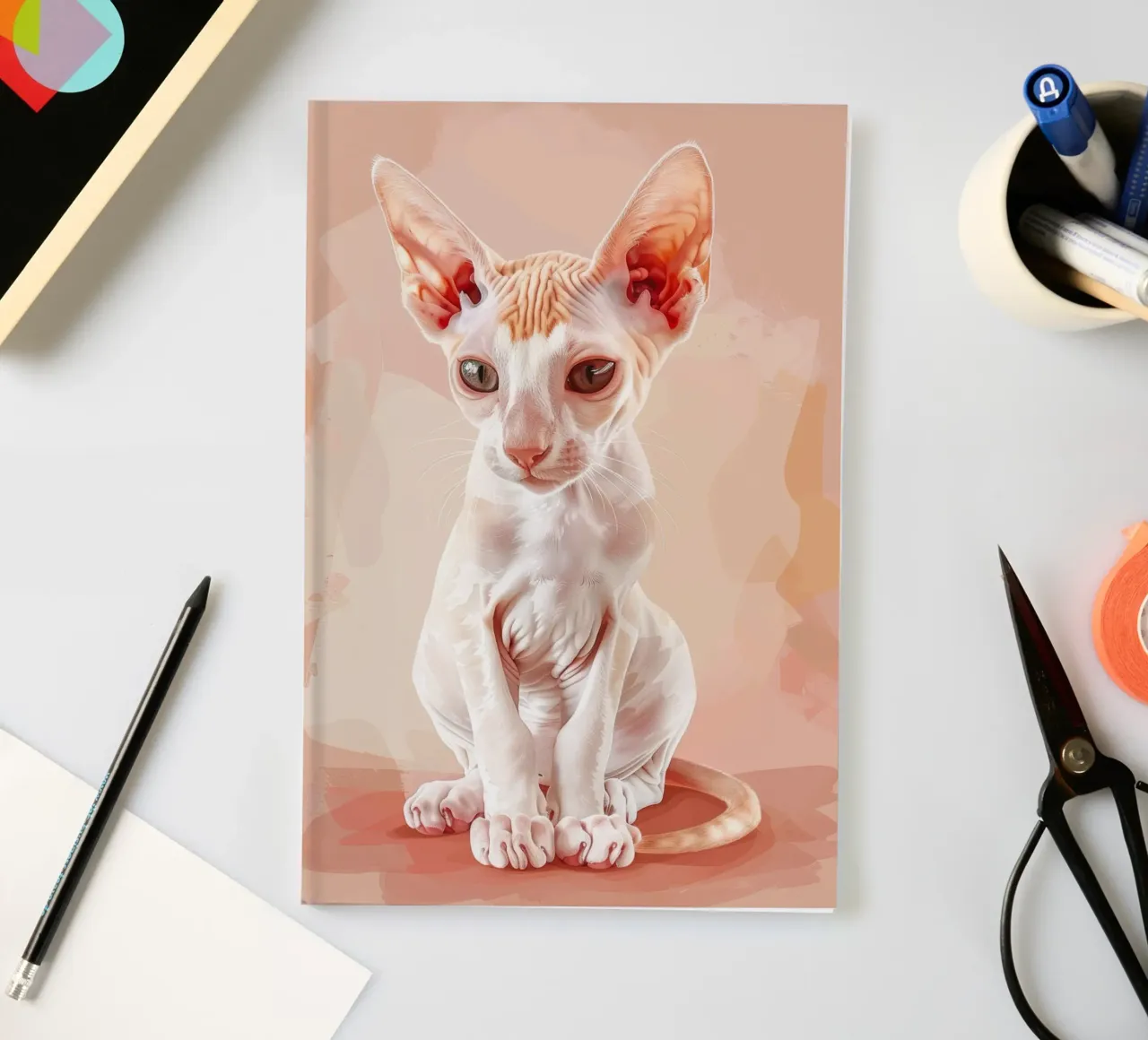 a hairless cat with elegance, and charm notebook by DesignDoodle