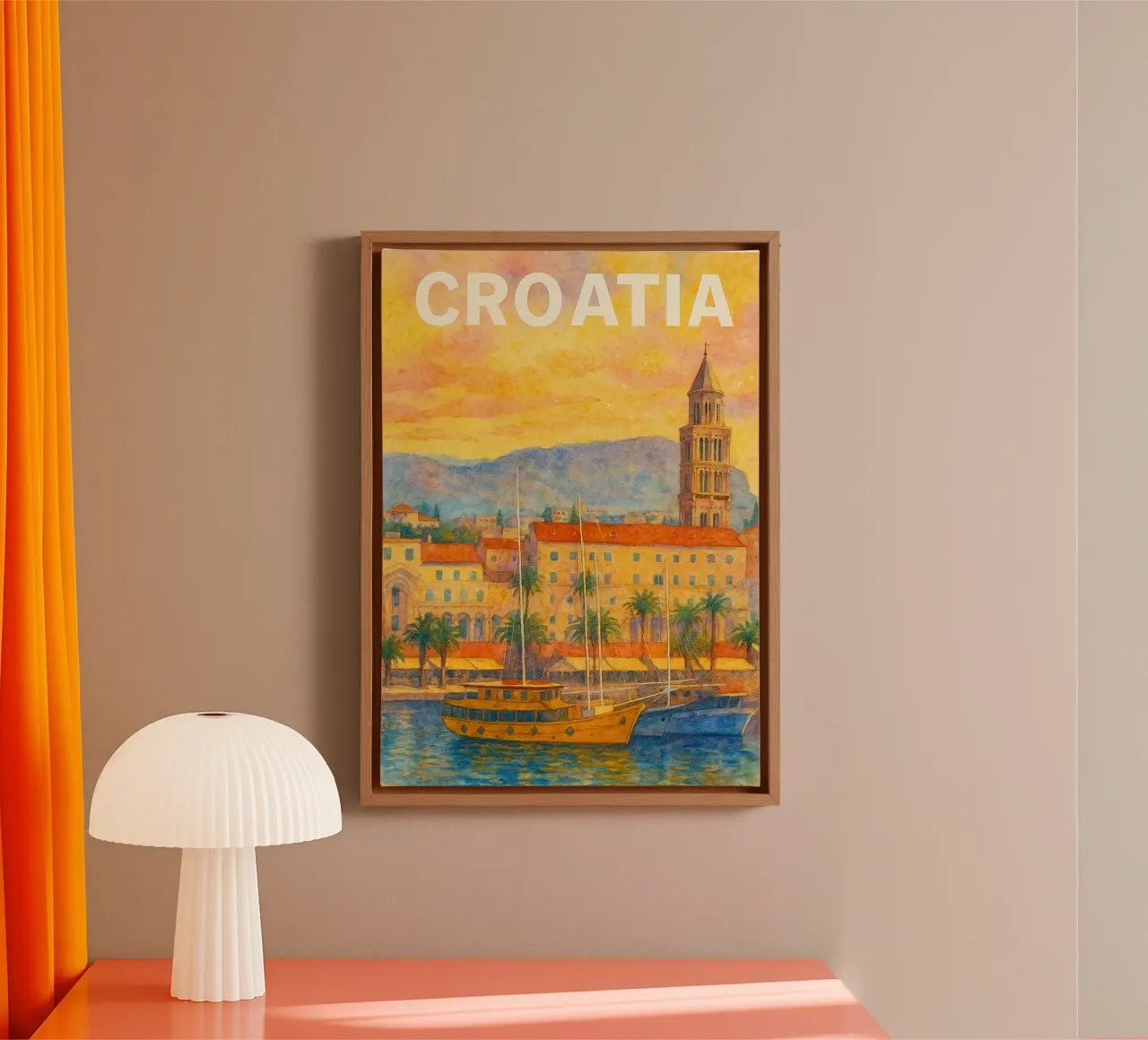 Croazia Pittura Immaginazione tela con Cornice a cassetta da Diamond