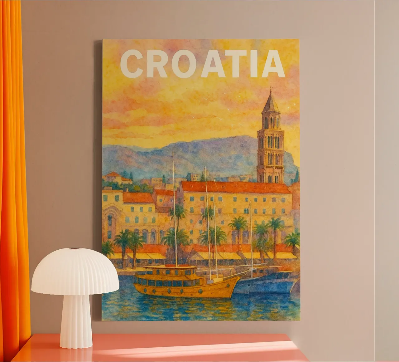 Croazia Pittura Immaginazione tela con Cornice a cassetta da Diamond