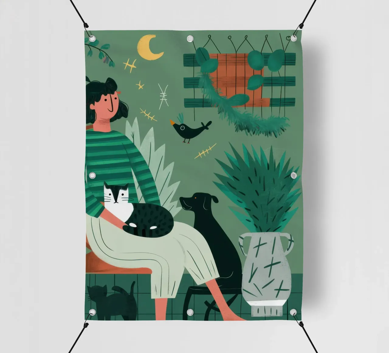 Compagni sotto la luna telo in pvc da Ink Pulse