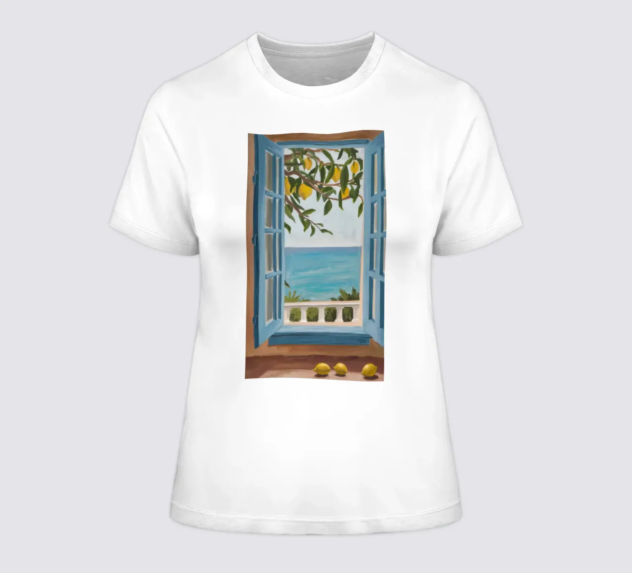 Fenster zum Meer Frauen T-Shirt von Mythy Brush