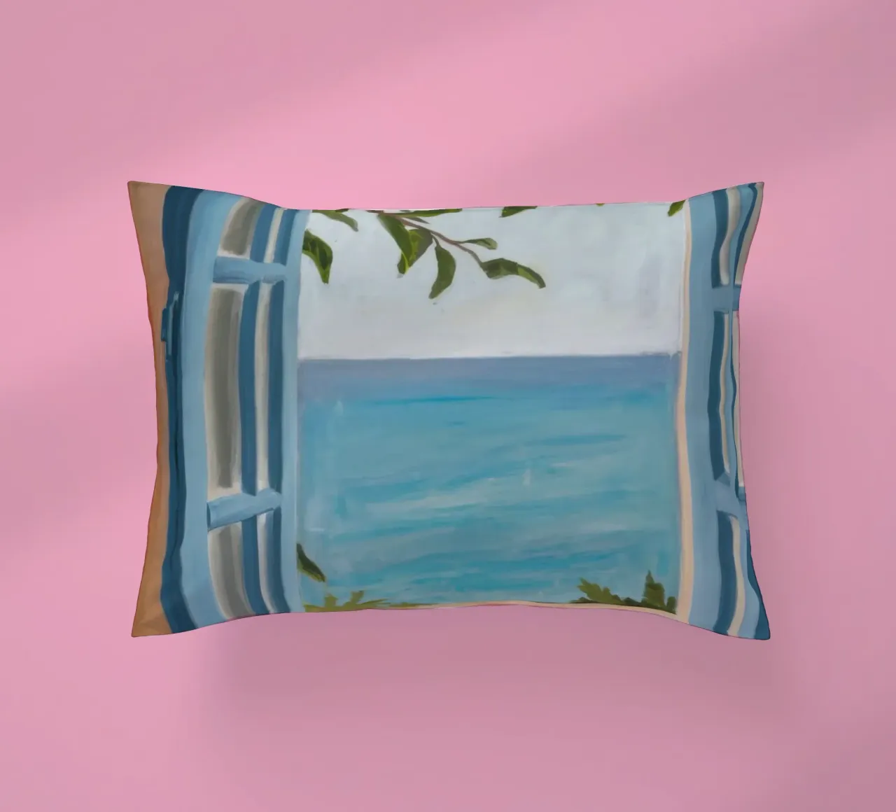 Window to the Sea decorative cushion by Mythy Brush