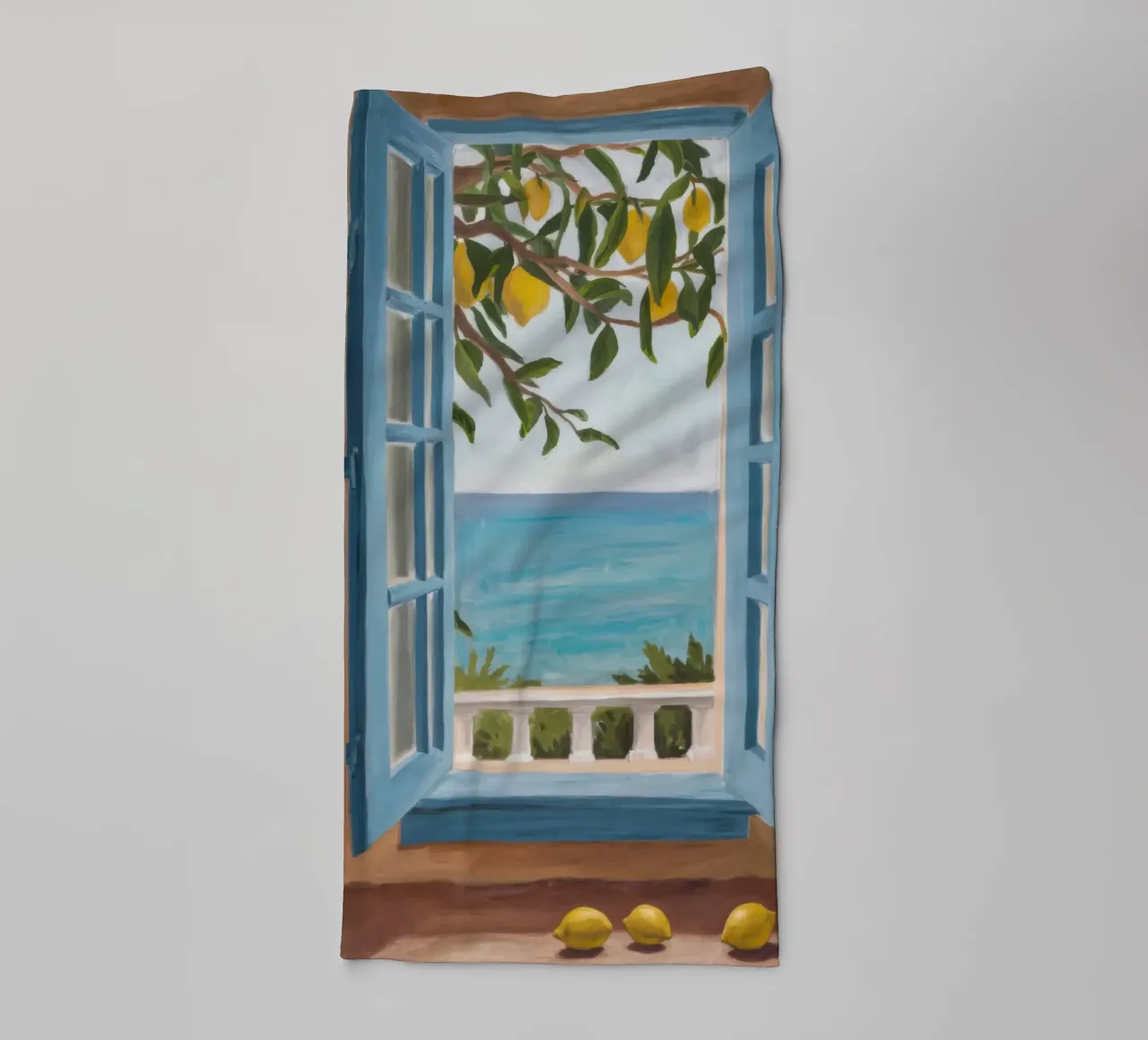 Window to the Sea towel by Mythy Brush